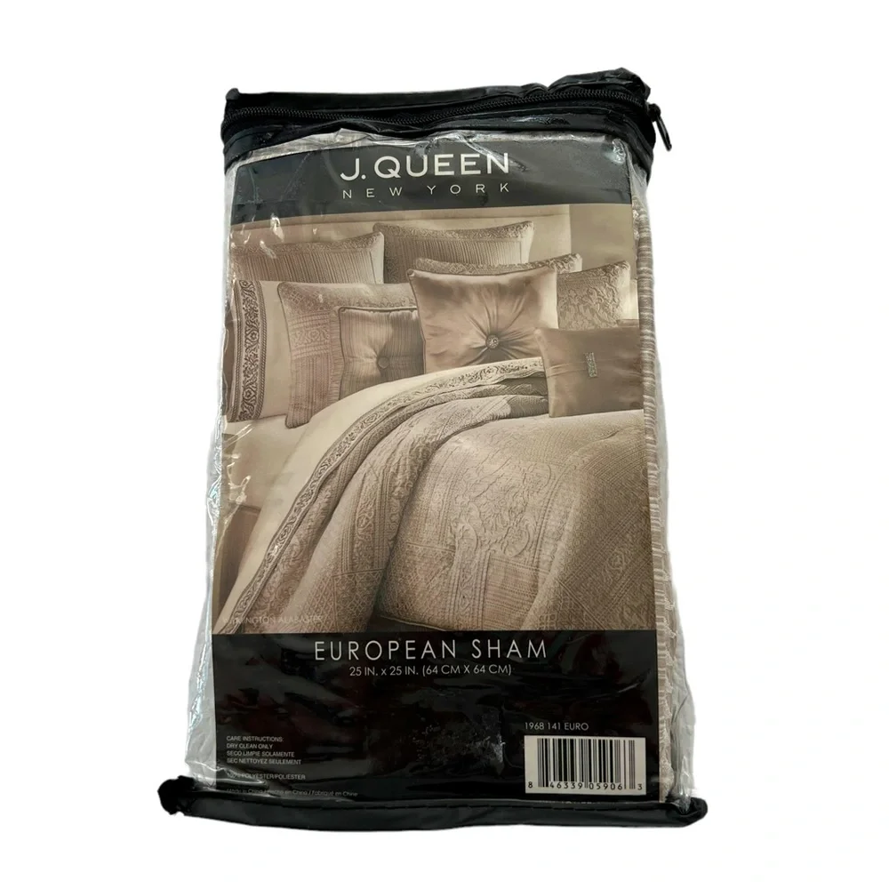 NIP J. Queen New York Wilmington Alabaster European Pillow Sham, 25” x 25